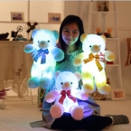 Красочные Светящиеся СВЕТОДИОДНЫЕ Glow Плюшевый Мишка Игрушки Light-Up Плюшевые Куклы Подушка Рождественский Подарок 50 см