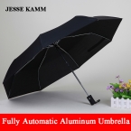 arriveGentles Дамы Полностью автоматическая Алюминиевого Сплава стекловолокна сильный Кадр Три Складной компактный большой дождь зонтик