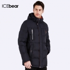ICEbear  Био-Пух  Длина пуховика до середины бедра Теплый мужской стильный куртка Капюшон съёмный удобный Пальто для мужчин  16MD893
