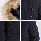ICEbear  Длинный зимний пуховик Мех на съёмном капюшоне создаёт стильный вид Пальто для мужчин На рукаве карман Теплый Зимний Мужской Пуховик 15M927D