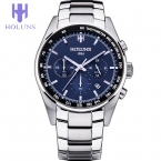 Мужские часы лучший бренд Роскошные модные мужские кварцевые часы синий циферблат серебряный стали часы инструменты для часовщиков Relogio masculino/ ss