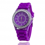 Силиконовые ЖЕНЕВА Смотреть Женщины Горный Хрусталь Часы Моды Случайные Кварцевые Часы Спортивные часы Relogio Feminino BWSB02