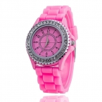 Силиконовые ЖЕНЕВА Смотреть Женщины Горный Хрусталь Часы Моды Случайные Кварцевые Часы Спортивные часы Relogio Feminino BWSB02