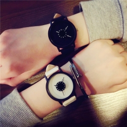 мода творческие часы женские и мужские кварцевые-часы  BGG бренд Уникальный дизайн набора влюбленных часы кожаные Наручные часы Часы