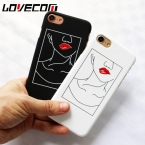 Lovecom пикантные красные губы телефона чехол для iPhone 5 5S SE 6 6 S 7 7 Plus задняя крышка модная одежда для девочек линии Жесткий матовый PC Coque Капа