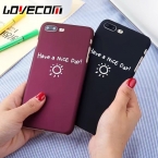 Lovecom Мода Письмо ''have хороший day'' печати чехол для телефона для Iphone 5 5S SE 6 6 S 7 плюс Жесткий Матовый задняя крышка Coque